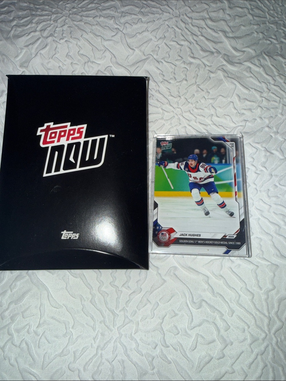 Topps USA Men’s Hockey Jack Hughes Olympic Gold Medal Trading Card